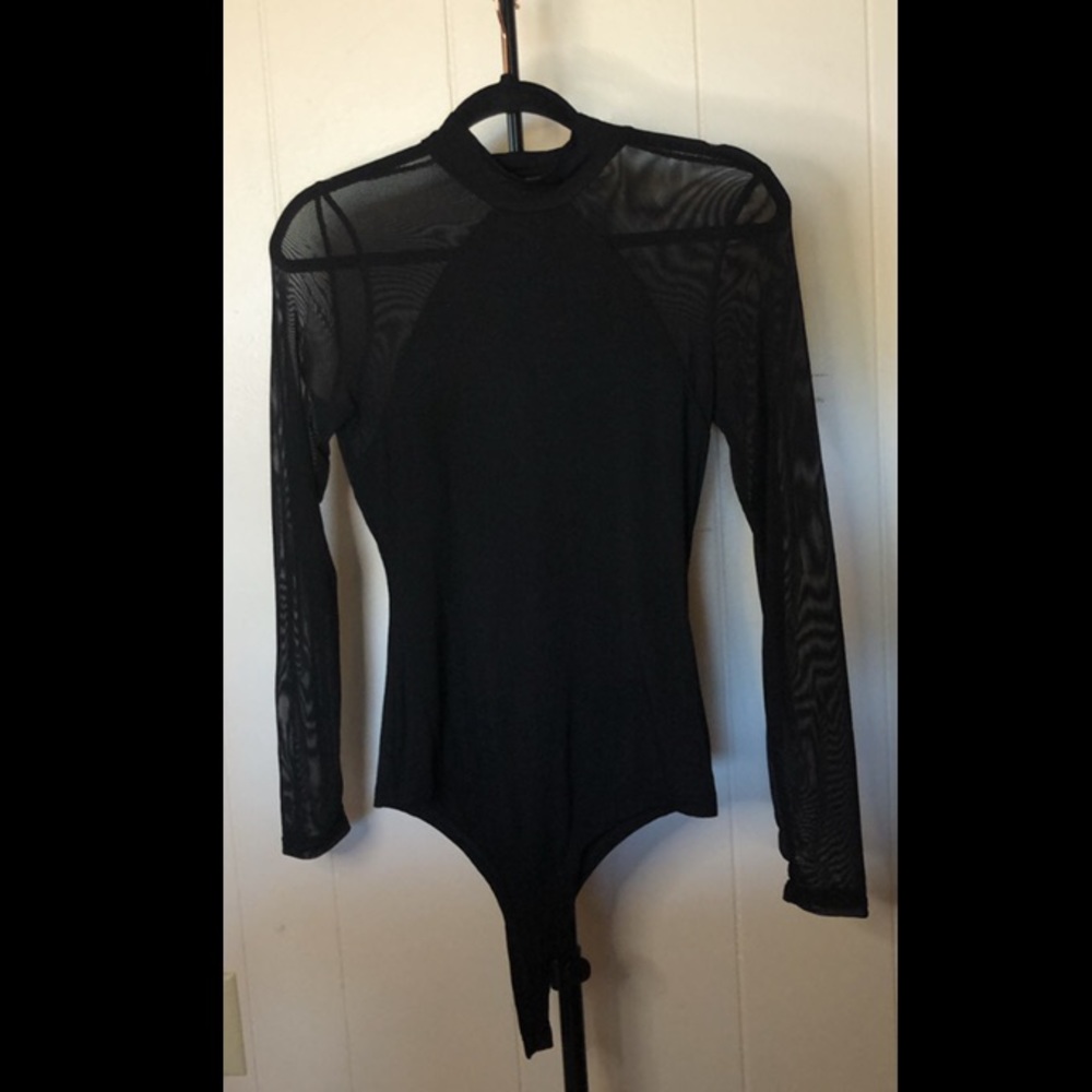 Black body suit with mesh from lulus